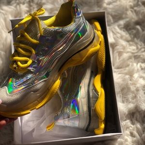 Yellow/Silver Holograph Shoe